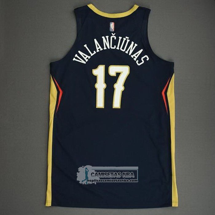 Camiseta New Orleans Pelicans Jonas Valanciunas NO 17 Icon Autentico Azul